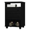 Mesa de Cabeceira 2 Gavetas 2 Nichos 45 cm Valente Plus Preto RUDK