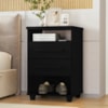 Mesa de Cabeceira 2 Gavetas 2 Nichos 45 cm Valente Plus Preto RUDK