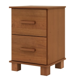 Mesa de Cabeceira 2 Gavetas 41 cm Madeira Macica Taeda 1137C Castanho Festra