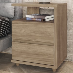 Mesa De Cabeceira 2 Gavetas 48 cm Campeche Jequitiba Henn