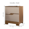 Mesa De Cabeceira 2 Gavetas 51 cm Ares Carvalho Fendi Moval
