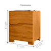 Mesa De Cabeceira 2 Gavetas 51 cm Ares Cinamomo Moval