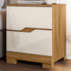 Mesa De Cabeceira 2 Gavetas 51 cm Ares Freijo Off White Moval