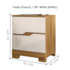 Mesa De Cabeceira 2 Gavetas 51 cm Ares Freijo Off White Moval