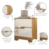 Mesa De Cabeceira 2 Gavetas 51 cm Ares Freijo Off White Moval