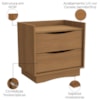 Mesa de Cabeceira 2 Gavetas 54 cm M261 Canela Kappesberg