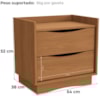 Mesa de Cabeceira 2 Gavetas 54 cm M261 Canela Kappesberg