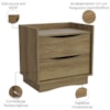 Mesa de Cabeceira 2 Gavetas 54 cm M261 Nogueira Kappesberg