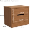 Mesa de Cabeceira 2 Gavetas 54 cm S822 Canela Kappesberg