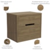 Mesa de Cabeceira 2 Gavetas 54 cm S822 Nogueira Kappesberg
