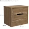 Mesa de Cabeceira 2 Gavetas 54 cm S822 Nogueira Kappesberg