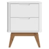 Mesa De Cabeceira 2 Gavetas Pes Madeira 50 cm Vicenza Branco DCASA