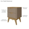 Mesa De Cabeceira 2 Gavetas Pes Madeira 50 cm Vicenza Fendi Hannover DCASA
