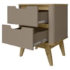 Mesa De Cabeceira 2 Gavetas Pes Madeira 50 cm Vicenza Fendi Hannover DCASA
