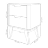 Mesa De Cabeceira 2 Gavetas Pes Madeira 50 cm Vicenza Off White Cedro DCASA