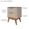 Mesa De Cabeceira 2 Gavetas Pes Madeira 50 cm Vicenza Off White Cedro DCASA