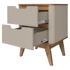 Mesa De Cabeceira 2 Gavetas Pes Madeira 50 cm Vicenza Off White Cedro DCASA