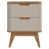 Mesa De Cabeceira 2 Gavetas Pes Madeira 50 cm Vicenza Off White Cedro DCASA