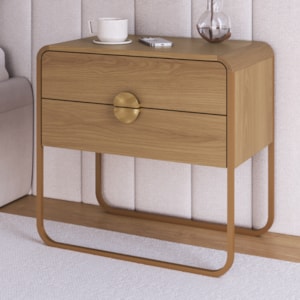 Mesa De Cabeceira 2G Organica 60 cm 28062 Hanover Dourado Artesano