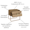 Mesa De Cabeceira 2G Organica 60 cm 28062 Hanover Dourado Artesano