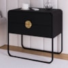 Mesa De Cabeceira 2G Organica 60 cm 28062 Nero Preto Artesano
