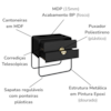 Mesa De Cabeceira 2G Organica 60 cm 28062 Nero Preto Artesano