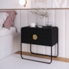 Mesa De Cabeceira 2G Organica 60 cm 28062 Nero Preto Artesano