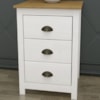 Mesa De Cabeceira 3 Gav Madeira Maciça 46 cm 9130 Branco Freijo Milani Store