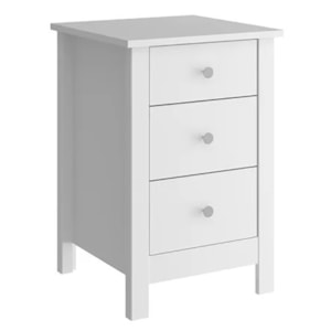 Mesa De Cabeceira 3 Gavetas 36 cm DM113 Branco Dtall