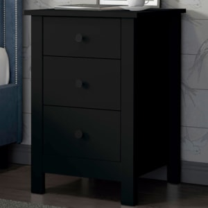 Mesa De Cabeceira 3 Gavetas 36 cm DM113 Preto Dtall