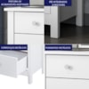Mesa De Cabeceira 3 Gavetas 40 cm DM113 Branco Dtall