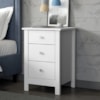 Mesa De Cabeceira 3 Gavetas 40 cm DM113 Branco Dtall