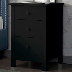 Mesa De Cabeceira 3 Gavetas 40 cm DM113 Preto Dtall