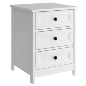 Mesa De Cabeceira 3 Gavetas 45 cm DM111 Branco Dtall Mesa De Cabeceira 3 Gavetas 45 cm DM111 Branco Dtall