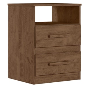 Mesa de Cabeceira Apolo 2 Gavetas 46 cm Castanho Wood Flex Moval