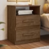 Mesa de Cabeceira Apolo 2 Gavetas 46 cm Castanho Wood Flex Moval