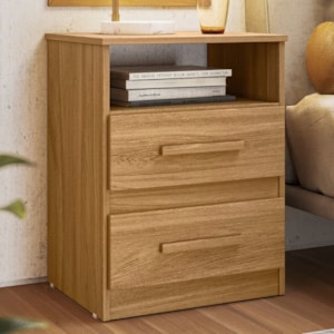 Mesa de Cabeceira Apolo 2 Gavetas 46 cm Freijo Moval