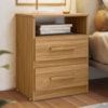 Mesa de Cabeceira Apolo 2 Gavetas 46 cm Freijo Moval