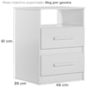 Mesa de Cabeceira Apolo Apolo 2 Gavetas 46 cm Branco Flex Moval