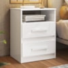 Mesa de Cabeceira Apolo Apolo 2 Gavetas 46 cm Branco Flex Moval