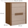 Mesa de Cabeceira Dhara 2 Gavetas 51 cm Carvalho Fendi Moval