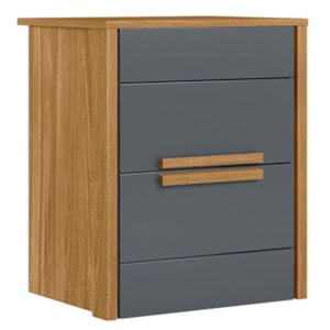 Mesa de Cabeceira Dhara 2 Gavetas 51 cm Freijo Cinza Moval