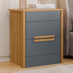 Mesa de Cabeceira Dhara 2 Gavetas 51 cm Freijo Cinza Moval