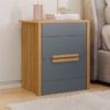 Mesa de Cabeceira Dhara 2 Gavetas 51 cm Freijo Cinza Moval