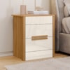 Mesa de Cabeceira Dhara 2 Gavetas 51 cm Freijo Off White Moval