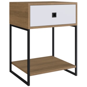 Mesa De Cabeceira Estilo Industrial 01 Gvt P1026 Mell Branco PP Mesa De Cabeceira Estilo Industrial 01 Gvt P1026 Mell Branco PP