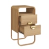 Mesa de Cabeceira Luna 2 Gavetas 30 cm Pes Metalicos Hanover Dourado Artesano