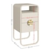 Mesa de Cabeceira Luna 2 Gavetas 30 cm Pes Metalicos Off White Artesano