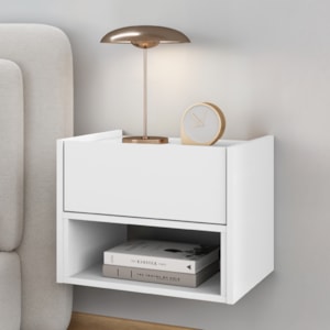 Mesa De Cabeceira Suspensa 1 Gaveta 45 cm Florença Branco DCASA