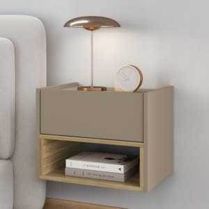 Mesa De Cabeceira Suspensa 1 Gaveta 45 cm Florença Fendi Hannover DCASA